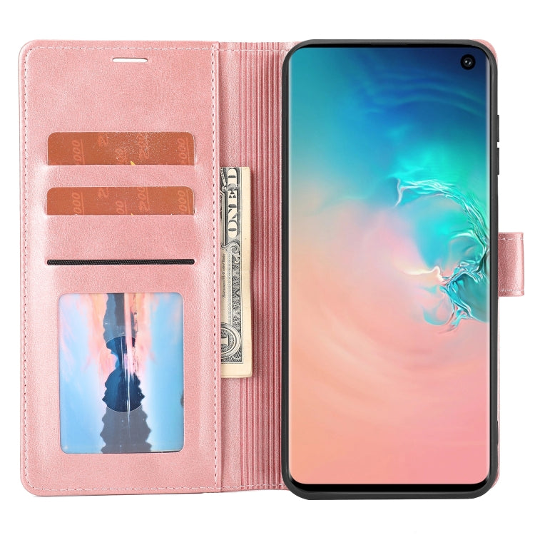 Para Samsung Galaxy S10e Classic Wallet Flip Leather Case (rosa)