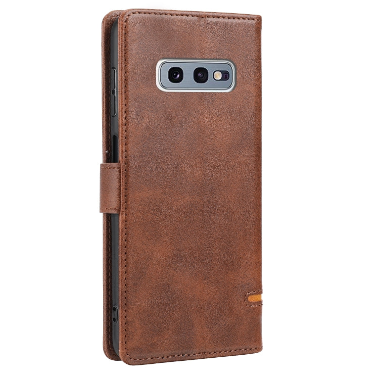 Para Samsung Galaxy S10e Classic Wallet Flip Leather Case (marrón)