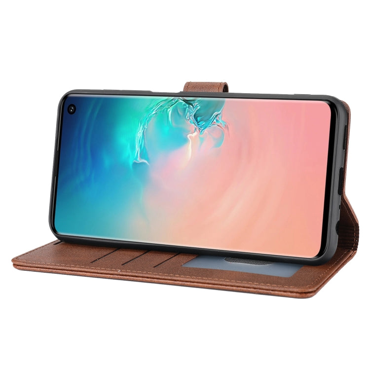 Para Samsung Galaxy S10e Classic Wallet Flip Leather Case (marrón)
