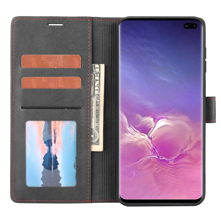 Para Samsung Galaxy S10+ Classic Wallet Flip Leather Case (negro)