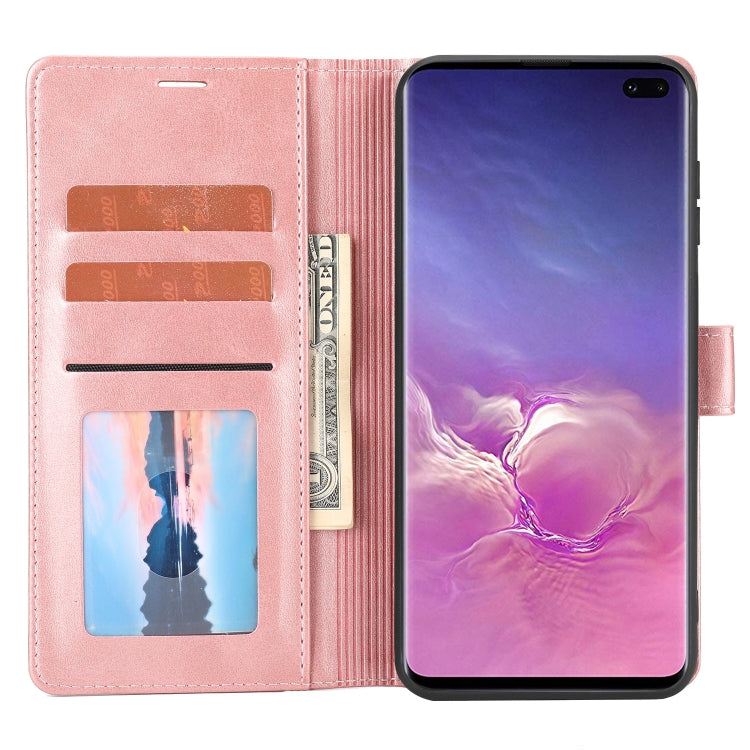 Para Samsung Galaxy S10+ Classic Wallet Flip Leather Case (rosa)