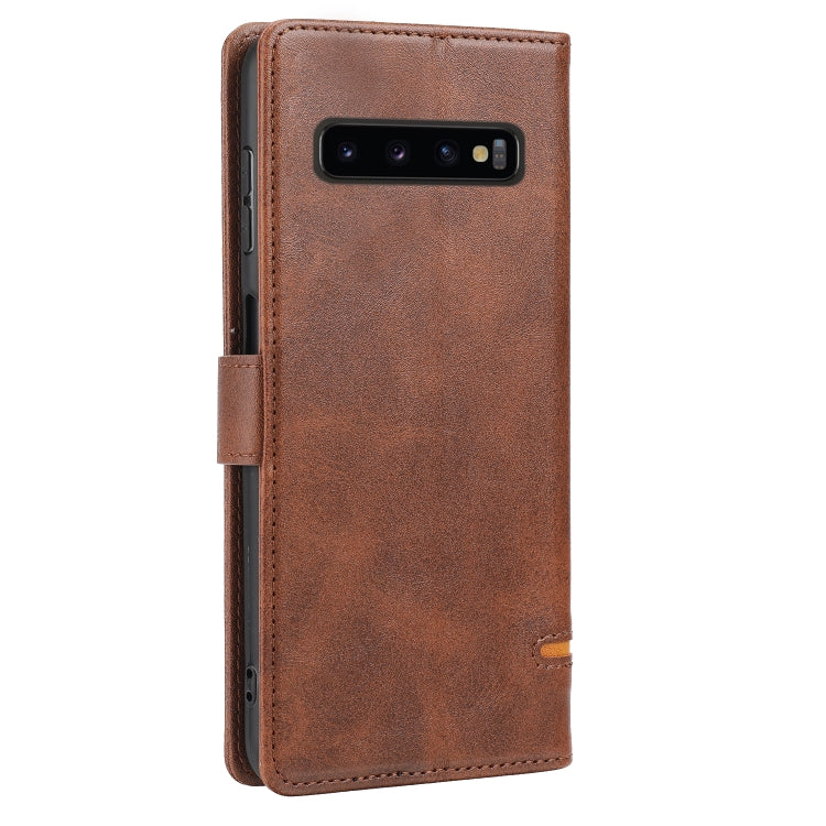 Para Samsung Galaxy S10+ Classic Wallet Flip Leather Case (marrón)