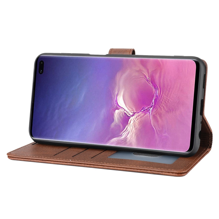 Para Samsung Galaxy S10+ Classic Wallet Flip Leather Case (marrón)
