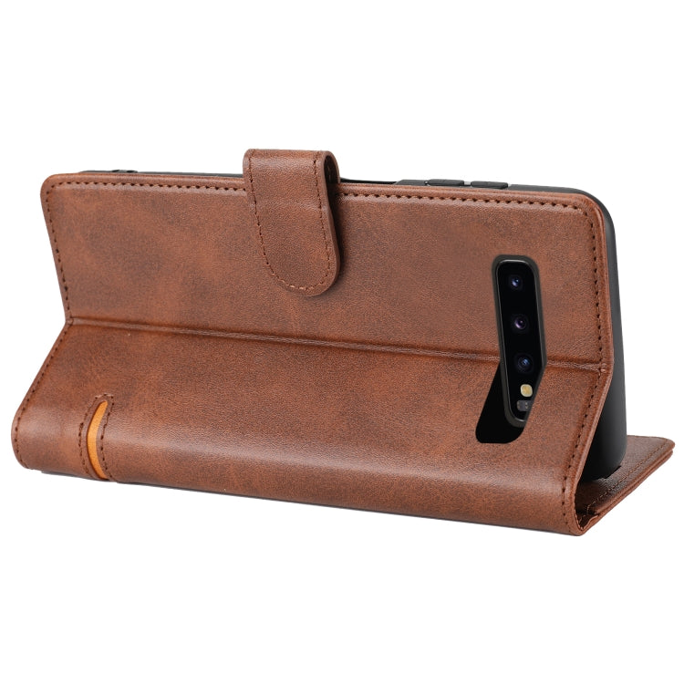 Para Samsung Galaxy S10+ Classic Wallet Flip Leather Case (marrón)
