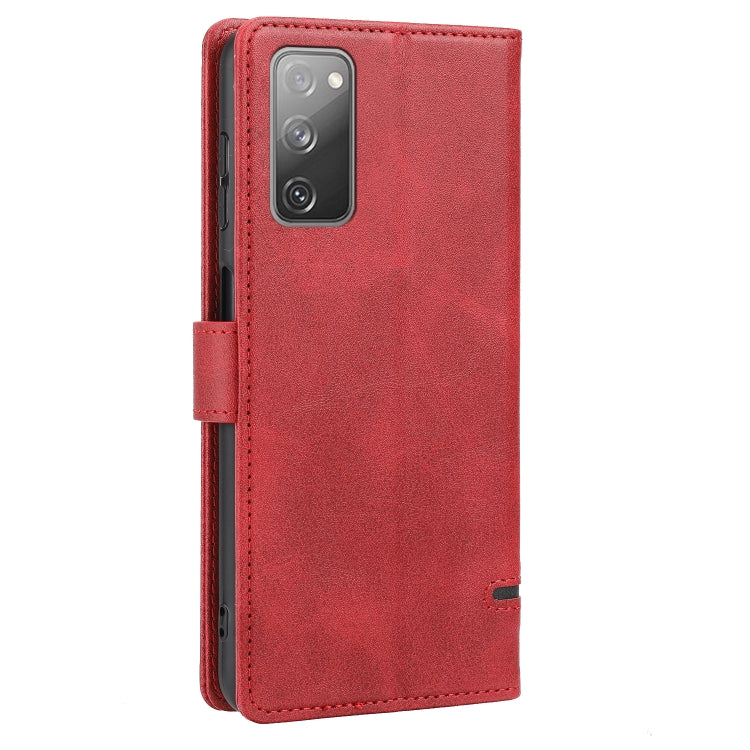 Para Samsung Galaxy S20 Fe Classic Wallet Flip Leather Case (rojo)