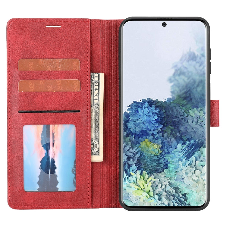Para Samsung Galaxy S20 Fe Classic Wallet Flip Leather Case (rojo)