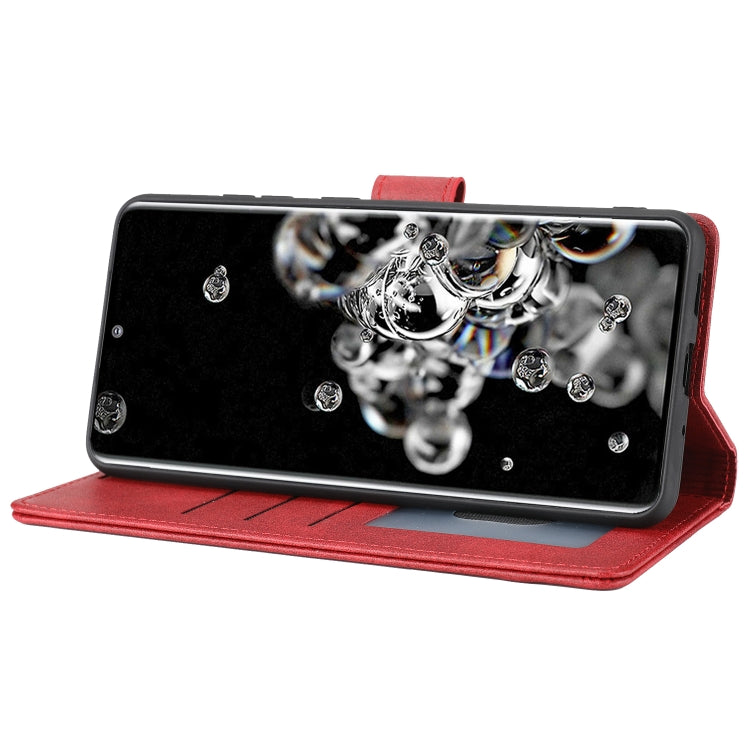 Para Samsung Galaxy S20 Ultra Classic Wallet Flip Leather Case (rojo)