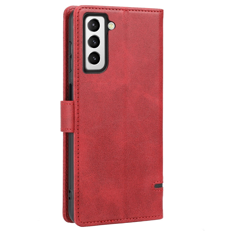 Para Samsung Galaxy S21 5G Classic Wallet Flip Leather Case (rojo)
