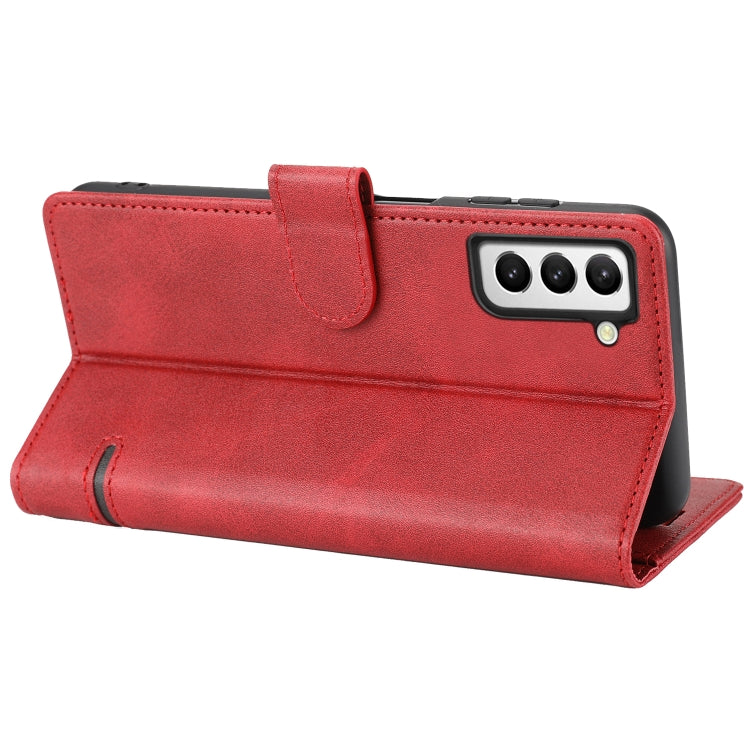 Para Samsung Galaxy S21 5G Classic Wallet Flip Leather Case (rojo)