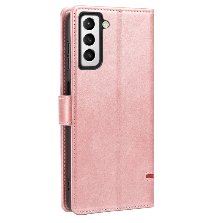 Para Samsung Galaxy S21 FE 5G Classic Wallet Flip Leather Case (rosa)