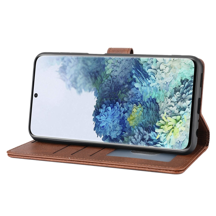 Para Samsung Galaxy S21 FE 5G Classic Wallet Flip Leather Case (marrón)