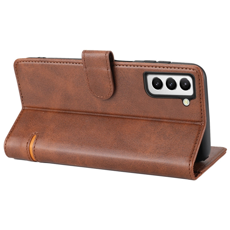 Para Samsung Galaxy S21 FE 5G Classic Wallet Flip Leather Case (marrón)