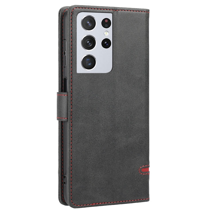 Para Samsung Galaxy S21 Ultra 5G Classic Wallet Flip Leather Case (negro)