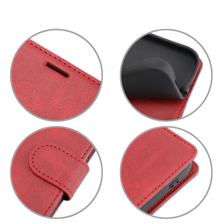 Para Samsung Galaxy S22 Ultra 5G Classic Wallet Flip Leather Case (rojo)