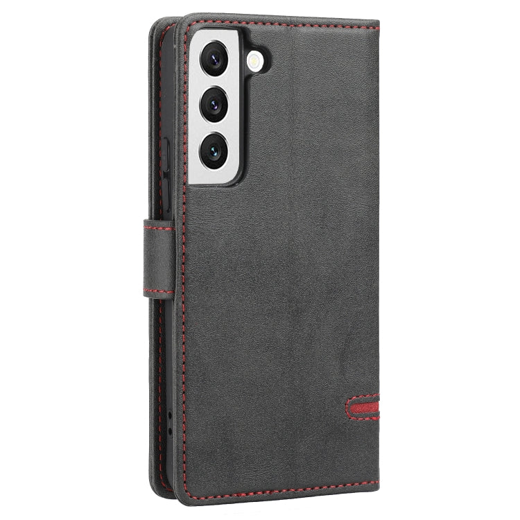 Para Samsung Galaxy S22 5G Classic Wallet Flip Leather Case (negro)