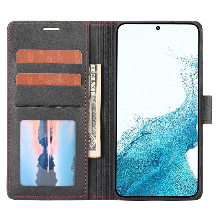 Para Samsung Galaxy S22 5G Classic Wallet Flip Leather Case (negro)