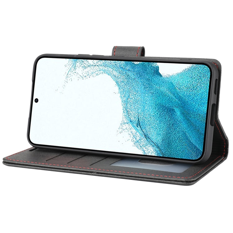 Para Samsung Galaxy S22 5G Classic Wallet Flip Leather Case (negro)