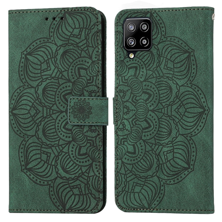 Para Samsung Galaxy A22 4G Mandala Flip Flip Leather Case (verde)