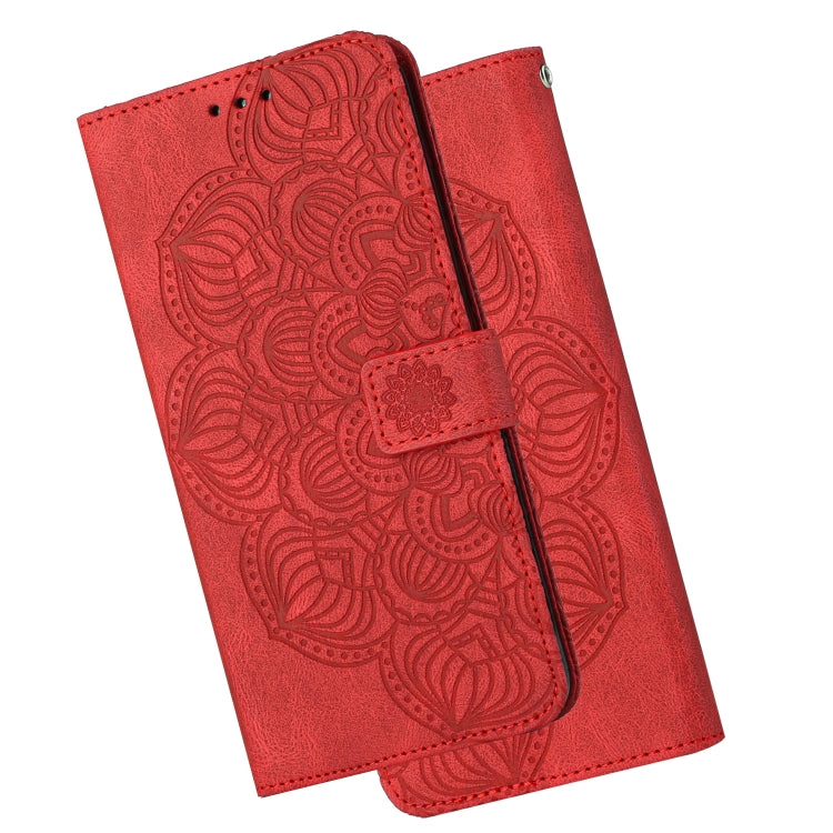 Para Samsung Galaxy A23 Mandala Flip Flip Leather Case (rojo)