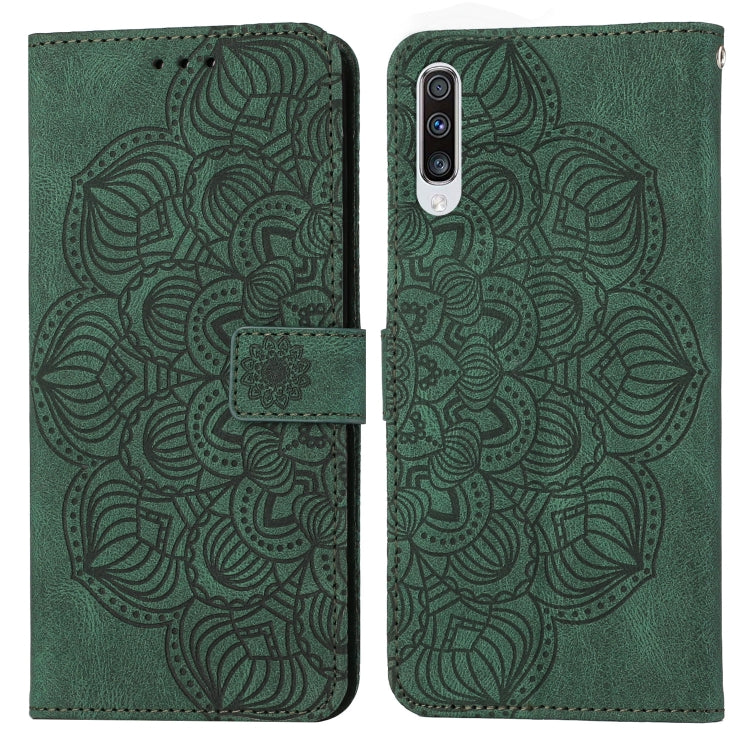 Para Samsung Galaxy A70 Mandala Flip Flip Leather Case (verde)