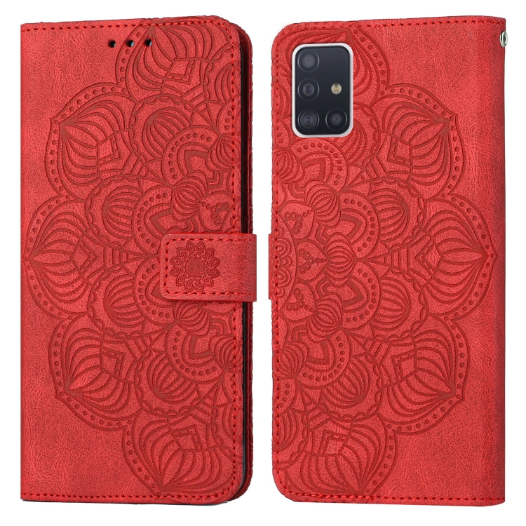 Para Samsung Galaxy A71 4G Mandala Flip Flip Leather Case (rojo)