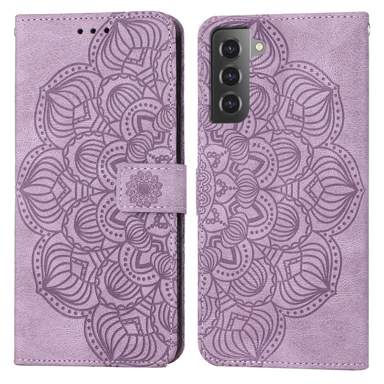 Para Samsung Galaxy S21+ 5G Mandala Flip Flip Leather Case (púrpura)