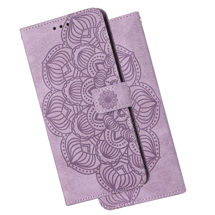 Para Samsung Galaxy S21+ 5G Mandala Flip Flip Leather Case (púrpura)