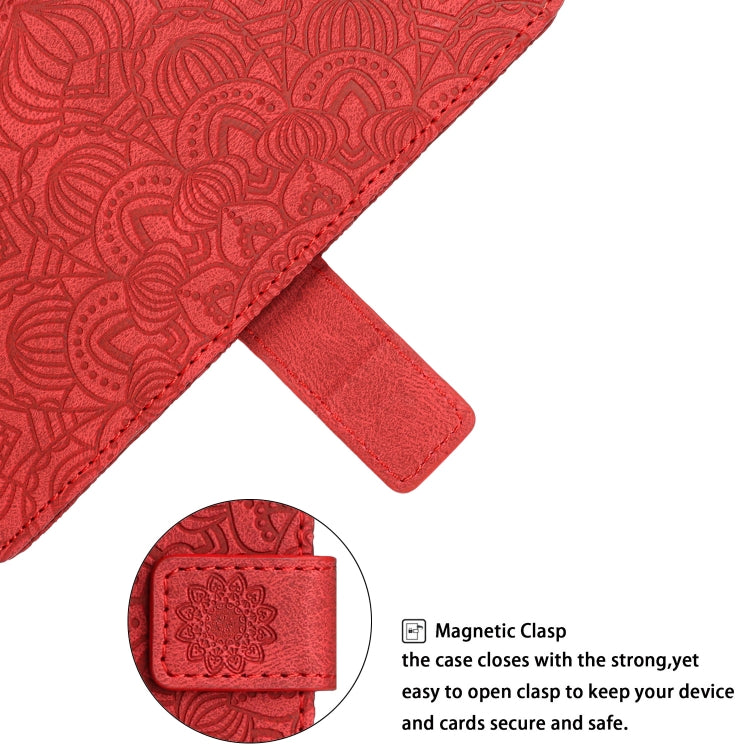 Para Samsung Galaxy S21 Ultra 5G Mandala Flip Flip Leather Case (rojo)