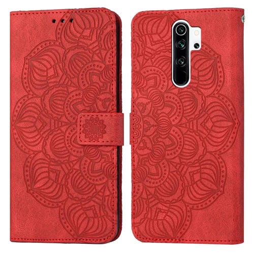 Para Xiaomi Redmi Note 8 Pro Mandala Flip Flip Leather Case (rojo)