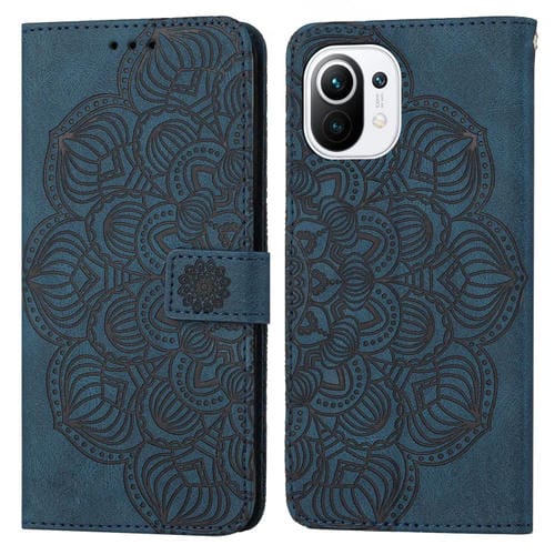 Para Xiaomi Mi 11 Lite Mandala Flip Flip Leather Case (azul)