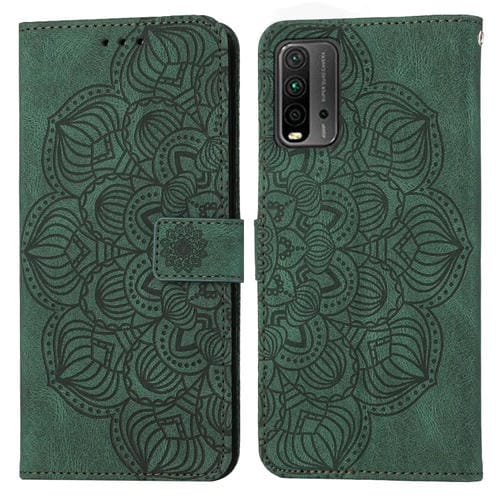 Para Xiaomi Poco M3 Mandala Flip Flip Leather Case (verde)