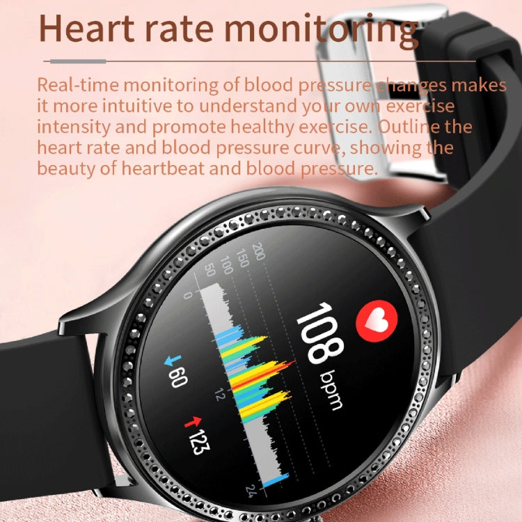 Ak35 1.32 Pulgadas Ips Color Smart Watch, Admite Monitoreo del Sueño/Monitoreo de Oxígeno En Sangre (Banda de Reloj de Silicona Morada Dorada)