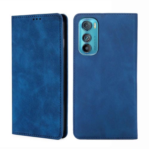 Funda de Piel Magnética Horizontal para Motorola Edge 30 (Azul)