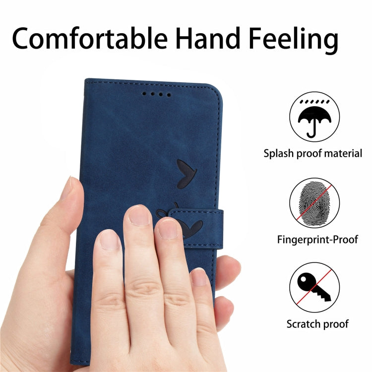 Estuche de Cuero para Infinix Nota 11 con Patrón de Corazón Skin (Azul)