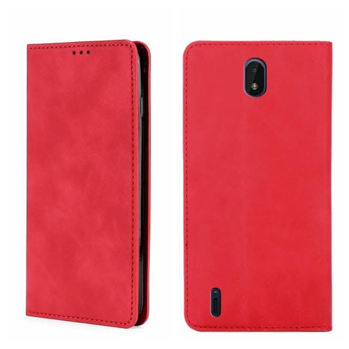 Funda Horizontal Flip de Piel Magnética para Nokia C01 Plus y C1 2nd Edition (Rojo)