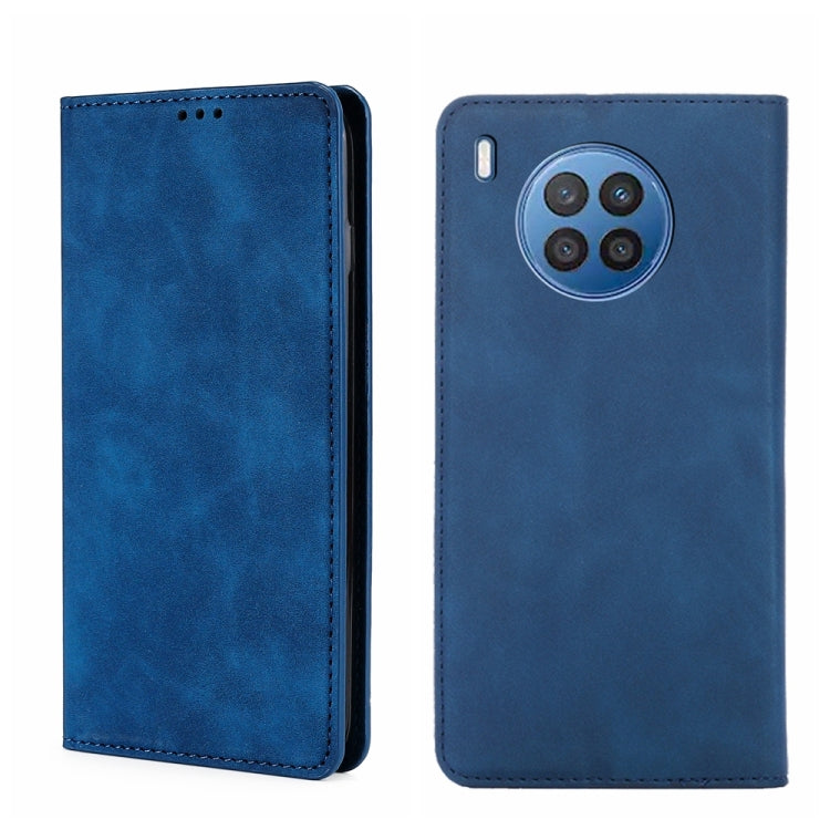 Funda para Huawei Nova 8I Skin Feel Flip Horizontal Magnética de Cuero (Azul)