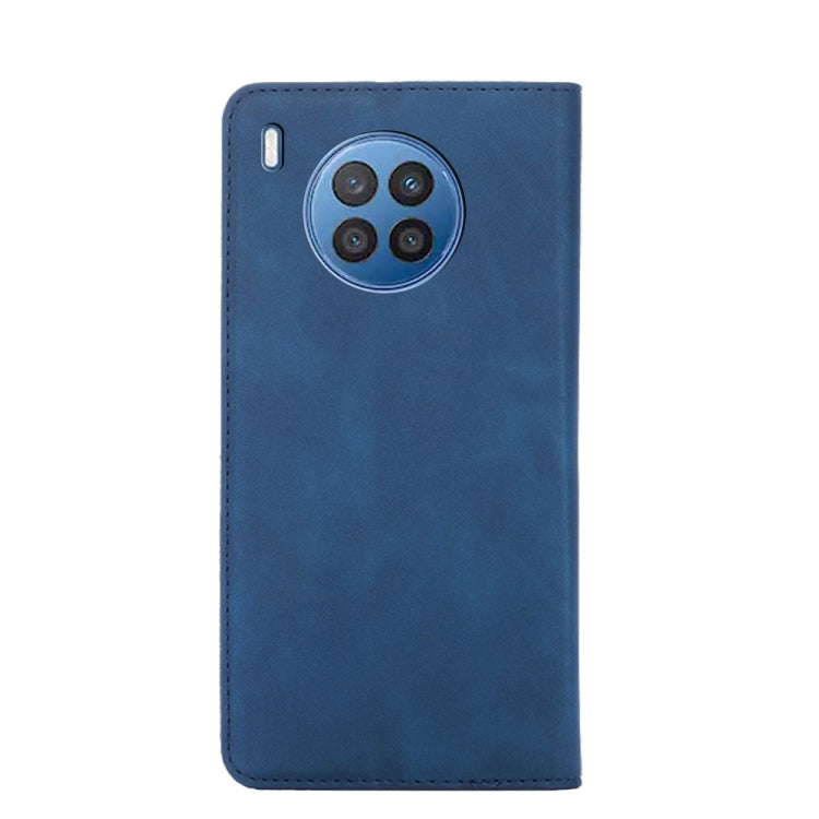 Funda para Huawei Nova 8I Skin Feel Flip Horizontal Magnética de Cuero (Azul)