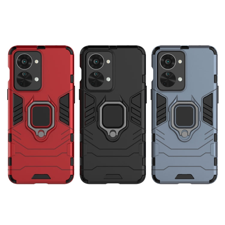 Magnetic Ring Holder para OnePlus Nord 2T 5G PC + TPU (Azul Marino)