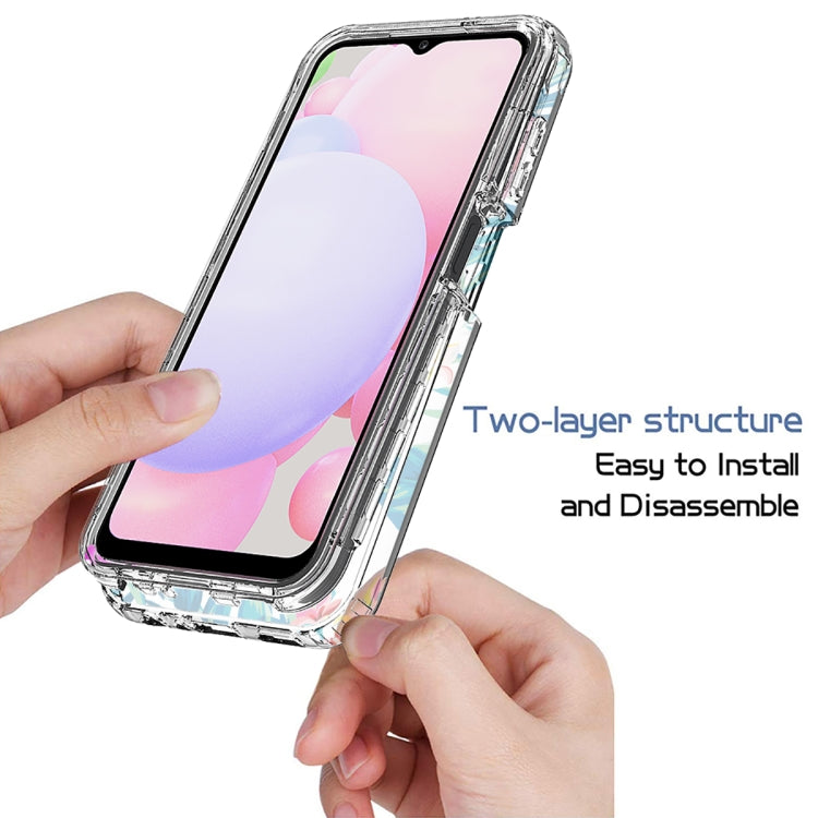 Para Samsung Galaxy A13 4G PC + TPU Caja de teléfono pintada transparente (hoja de plátano)