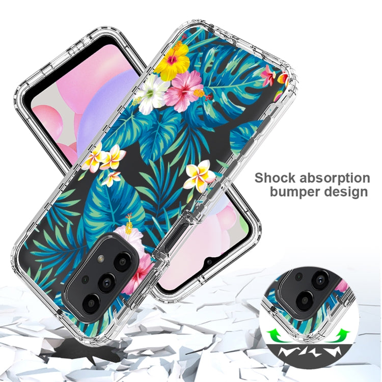 Para Samsung Galaxy A13 4G PC + TPU Caja de teléfono pintada transparente (hoja de plátano)