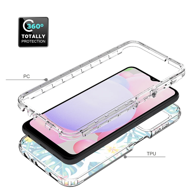 Para Samsung Galaxy A13 4G PC + TPU Caja de teléfono pintada transparente (hoja de plátano)