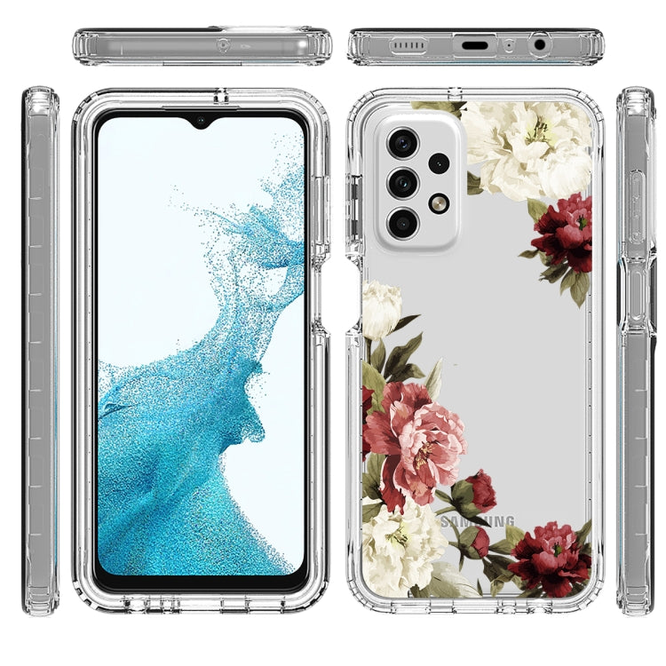 Para Samsung Galaxy A23 4G PC + TPU Caja de teléfono pintada transparente (rosa)