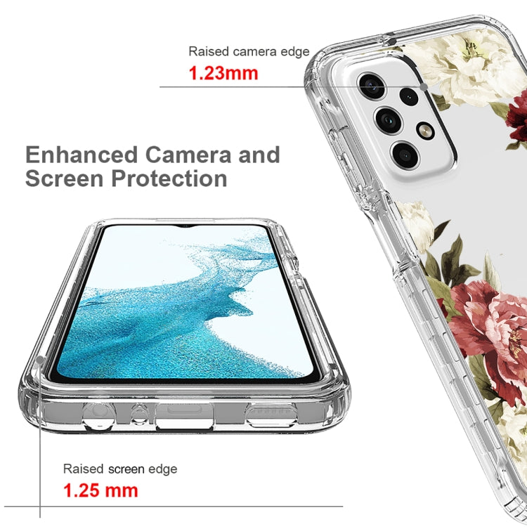 Para Samsung Galaxy A23 4G PC + TPU Caja de teléfono pintada transparente (rosa)