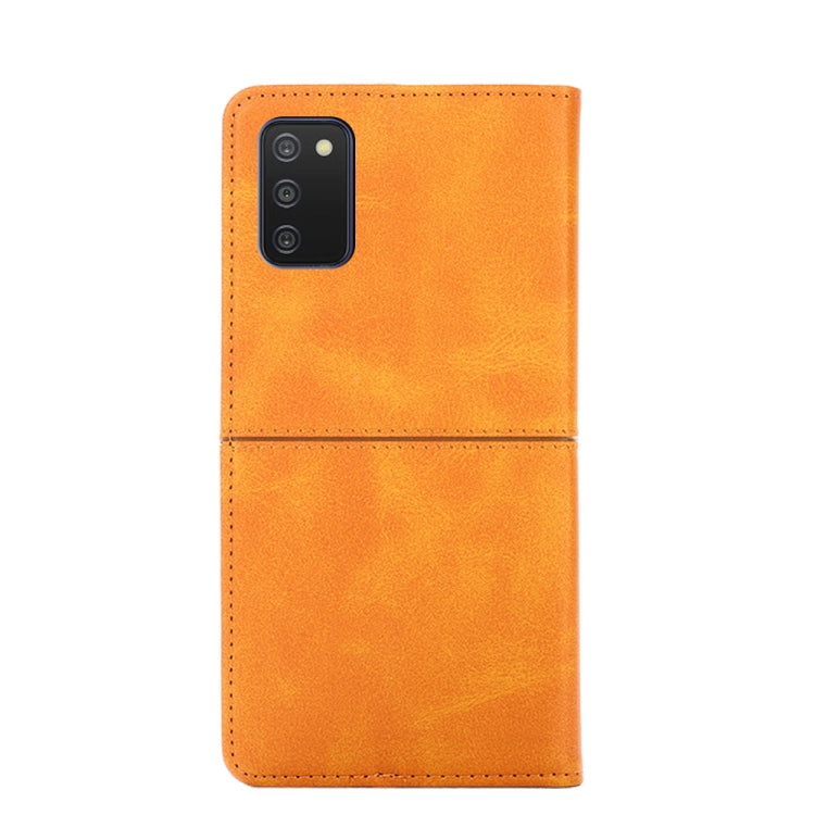 Para Samsung Galaxy A03S 164.2 mm Textura de vaca Magnetic Horizontal Flip Cuero Caja (marrón claro)