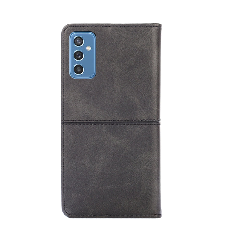 Para Samsung Galaxy M52 5G Textura de vaca Magnetic Horizontal Flip Cuero Case (negro)