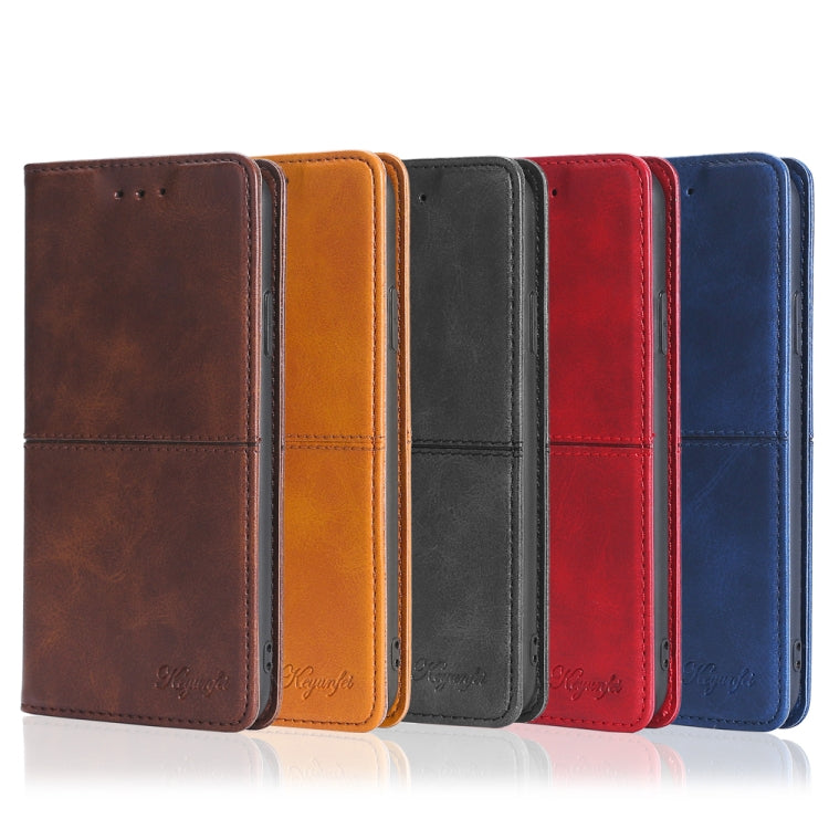 Para Samsung Galaxy S21 Textura de vacas Magnetic Horizontal Flip Cuero Caja de teléfono (marrón claro)
