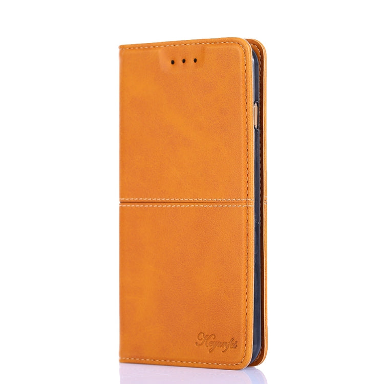 Para Samsung Galaxy S21 Ultra Cow Texture Magnetic Horizontal Flip Cuero Caja (marrón claro)
