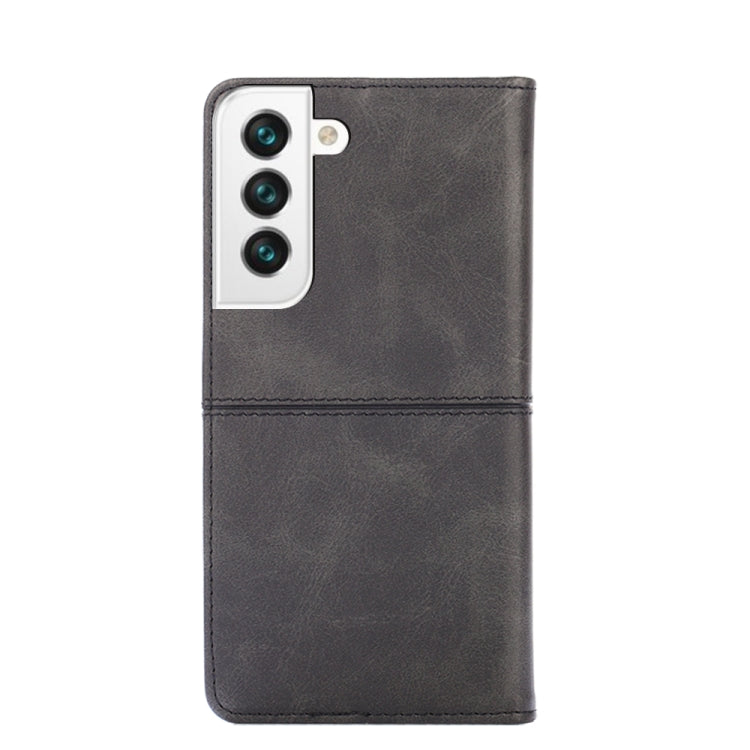Para Samsung Galaxy S22 Textura de vaca Magnetic Horizontal Flip Leather Caja de teléfono (negro)