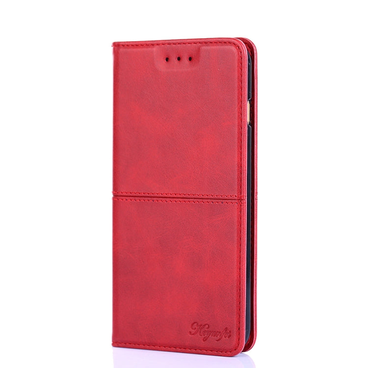 Para Samsung Galaxy S22 Textura de vaca Magnetic Horizontal Flip Leather Case (rojo)