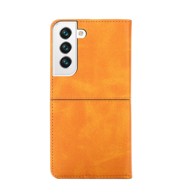 Para Samsung Galaxy S22+ Cow Texture Magnetic Horizontal Flip Cuero Caja (marrón claro)